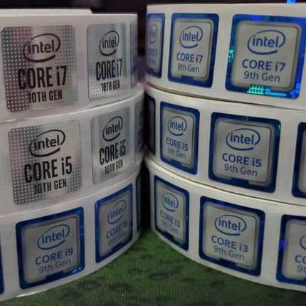 最新款英特尔Intel CPU9代标贴core酷睿i3i5i7i9标签电脑贴纸