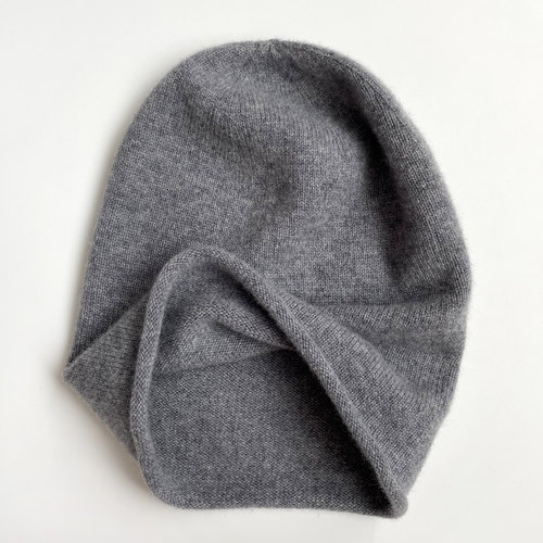 秋冬基础款纯羊绒包头毛线帽新款