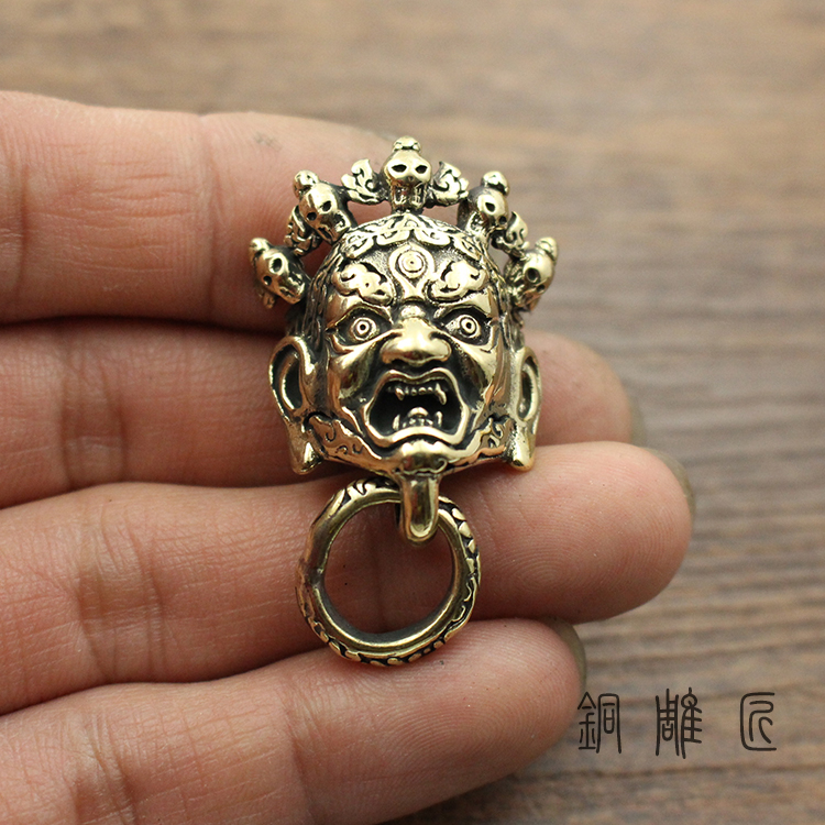 diy大黑天财神图腾咬环五金配件