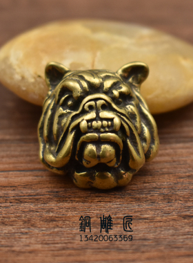 沙皮狗扣子新款上市链条皮包黄铜白铜红铜狗头斗牛犬装饰扣财布扣
