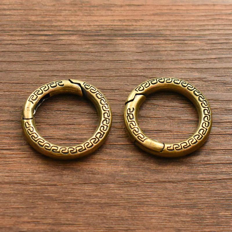 黄铜弹簧开扣钥匙圈环扣立体实心