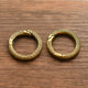 纯黄铜圆形弹簧开扣钥匙圈铜环扣创意立体实心环个性 搭配五金配件