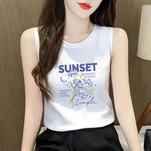 纯棉无袖背心吊带女夏季宽松上衣