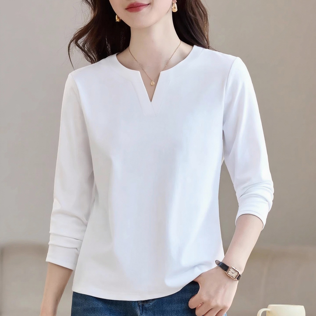 T恤设计感纯色百搭新款打底上衣