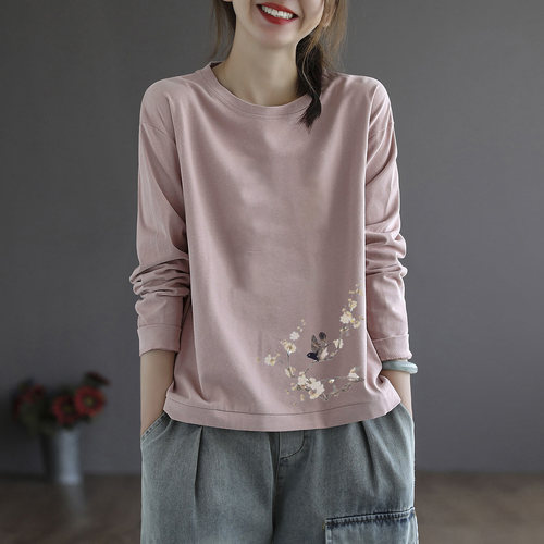 宽松大码T恤上衣印花打底内搭女