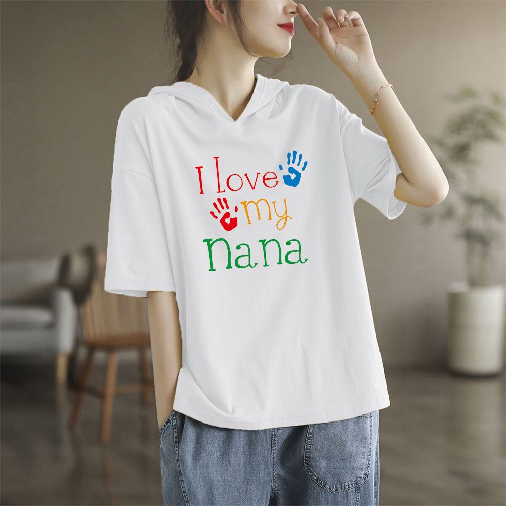 100%纯棉短袖连帽设计感体恤上衣