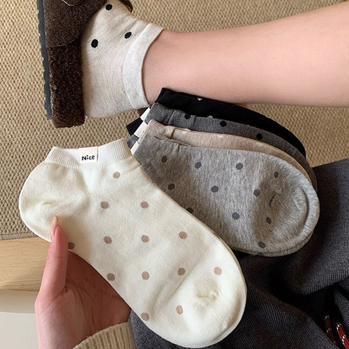 paipaidx爆款波点袜子女款纯棉袜