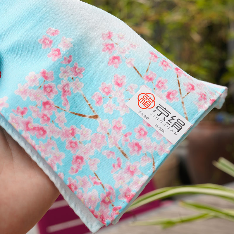京绢节气棉纱手帕 吸汗随身手绢两层纱33cm单条