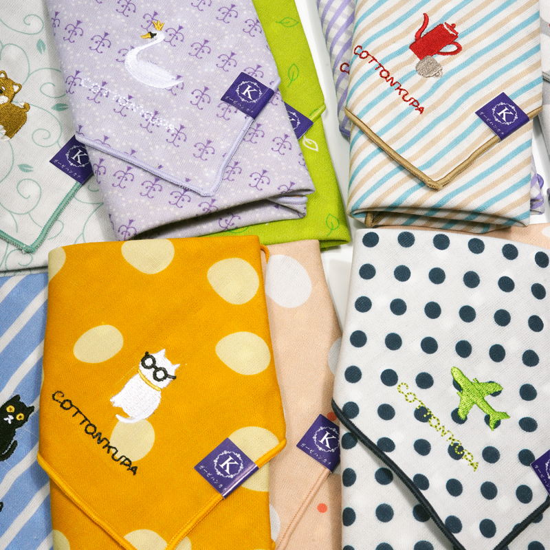 kupa小手帕吸汗速干纯棉刺绣加厚