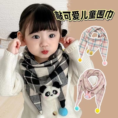 儿童围巾秋冬纯棉保暖三角巾