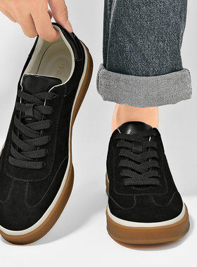 今年流行特惠真皮男士欧洲站复古德训鞋牛筋底高档猪皮内里时尚