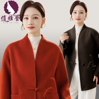 今年流行特惠气质妈妈装上衣秋冬新款宽松大码刺绣新中式中老年