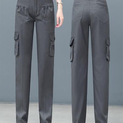 速干工装裤女夏季2025新款高腰显瘦伞兵运动裤多口袋春秋冲锋裤子