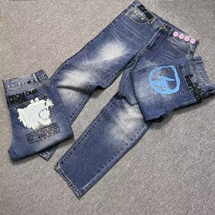 Travis Scott x Fragment Design 联名藤原浩闪电刺绣水洗牛仔裤
