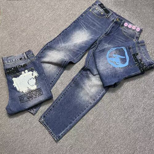 Travis Scott x Fragment Design 联名藤原浩闪电刺绣水洗牛仔裤