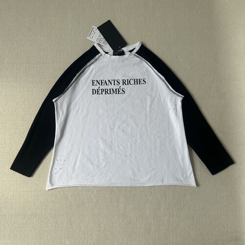 Enfants Riches Deprimes 忧郁的富二代华夫格拼接撞色洗水长袖