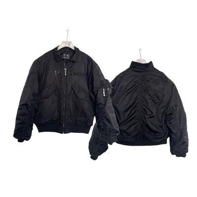 Thug club美式重磅星月五金褶皱短宽加厚Bomber飞行夹克棉服外套