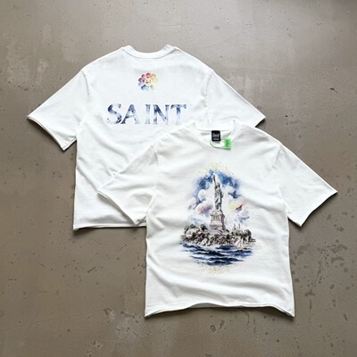 SAINT MICHAEL × 村上隆联名 油画自由女神 限定宽松短袖T恤