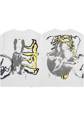 TRAVIS SCOTT KAWS FRAGMENT TEE闪电短袖T恤TS宽松潮
