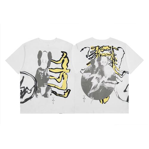 TRAVIS SCOTT KAWS FRAGMENT TEE闪电短袖T恤TS宽松潮