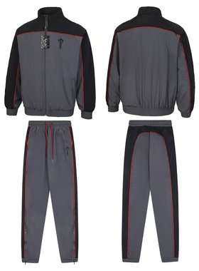 潮牌Trapstar运动休闲套装刺绣LOGO拉链开衫冲锋衣织带束脚长裤