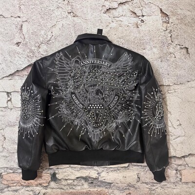 现货PellePelle 47周年限定playboicarti 同款加棉重磅皮衣