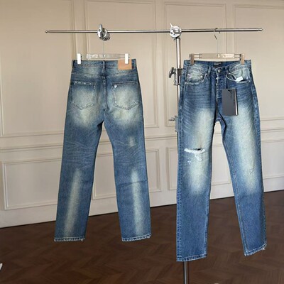 ENFANTS RICHES DÉPRIMÉS 忧郁的富二代膝盖破洞刀割蓝牛牛仔裤