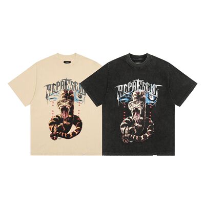 Represent Rattlesnake 响尾蛇印花做旧短袖复古T恤宽松版型