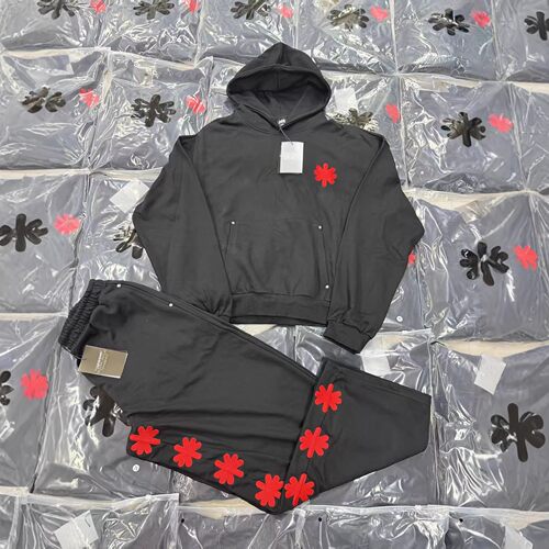 LOSTSHDWS JEANS 太阳花朵重工基础款实心刺绣美式高街卫衣裤套装