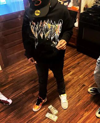 Revenge x Lil Durk 美式联名系列绘画印花帽衫宽连帽卫衣潮