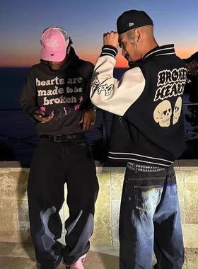 Broken planet美式夹棉棒球服IShowSpeed甲亢哥同款宽松夹克外套