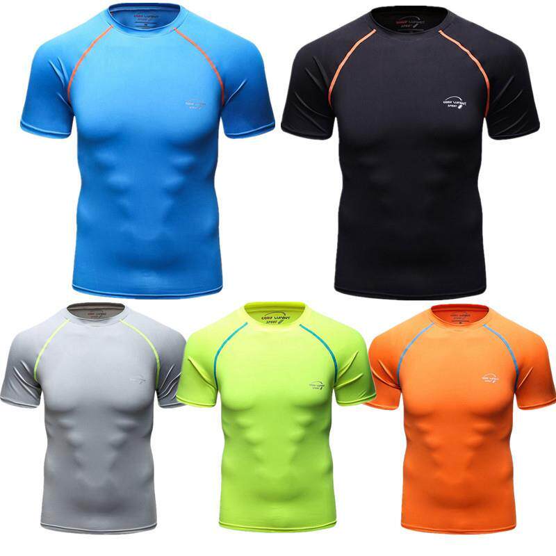 pro紧身衣男健身服短袖速干衣运动训练服上衣高弹跑步篮球压缩衣