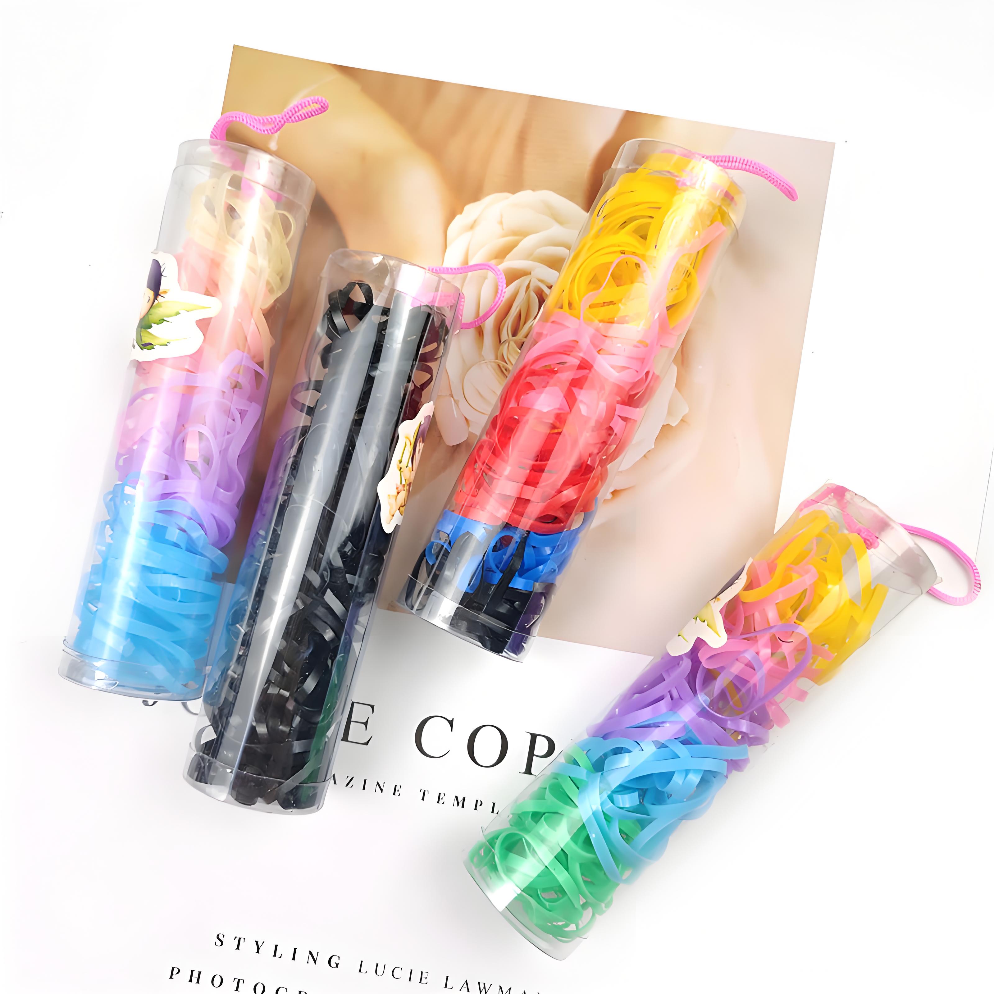 桶装强拉不断一次性发圈成人儿童宝宝不伤发扎头发黑色橡皮筋发绳