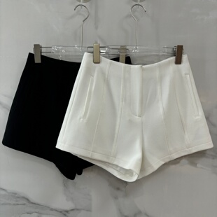 热裤 轻奢质感假口袋中高腰A字版 通勤显瘦显高简约大气西装 女 短裤