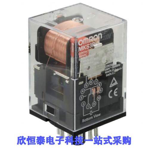 MKS3P AC220继电器 《 RELAY GEN PURPOSE 3PDT 10A 220V    》