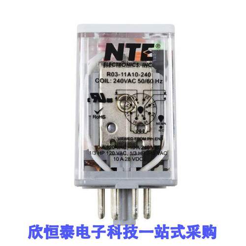 R03-11A10-240继电器 《 RELAY-10AMP-DPDT-240VAC    》