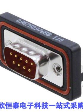 09675097658连接器 《 CONN D-SUB PLUG 9POS R/A SLDR    》