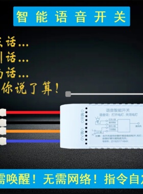 智能语音开关方言识别免唤醒无需网络220V LED灯具加改装通断器