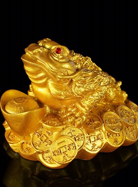 树脂金蟾摆件三脚蟾蜍店铺公司开
