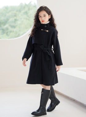女童毛呢外套2025秋冬亲子装母女