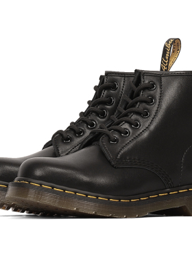 疯家定制 黑色6孔中帮马丁靴男短靴女中帮朋克风情侣机车靴子