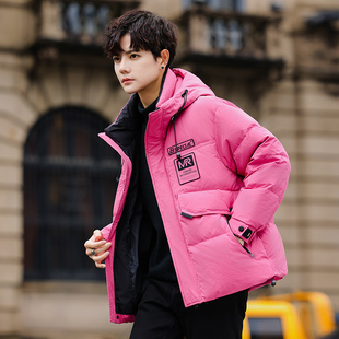 高端连帽羽绒服男士冬季款2025新款青年男款中长款外套品牌男装