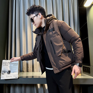 冬季连帽羽绒棉服男款高端潮牌棉袄2026新款爆款带帽棉衣保暖外套