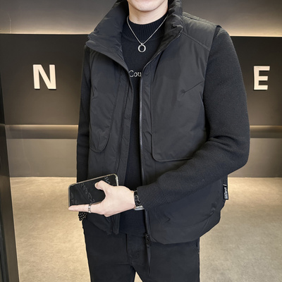 户外高端男士鸭绒工装羽绒马甲秋冬季新款外穿加厚保暖背心马夹