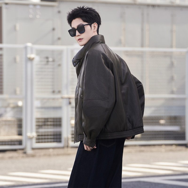 轻薄皮羽绒服男冬季爆款2025新款正品白鸭绒立领男冬装防寒服外套
