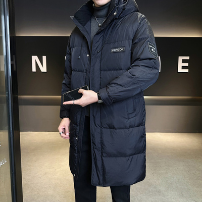 2025新款羽绒服男冬季轻薄潮牌高端中长款设计感加厚连帽冬装外套