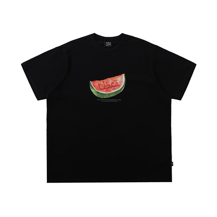TBREARTS油画西瓜黑色圆领短袖T恤