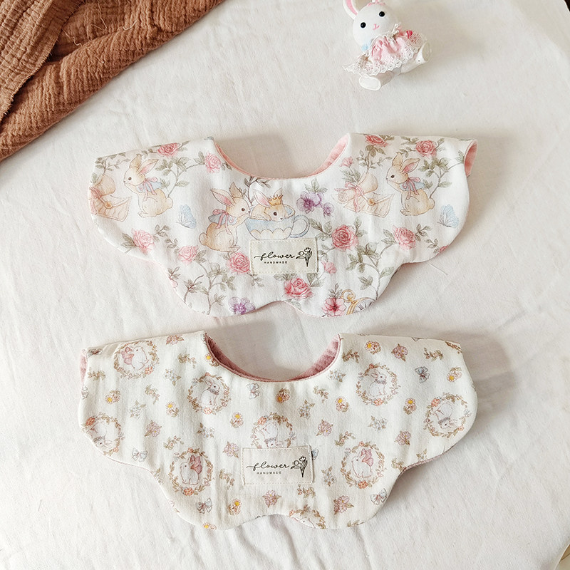 ins韩版新款加大婴儿口水巾纯棉双面纱布宝宝围嘴新生儿花瓣围兜,婴童用品,口水巾,淘宝优惠券,粉丝福利购,淘宝优惠卷