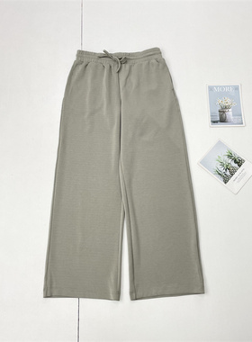 A3莫代尔阔腿裤~外单纯元柔软空气层25秋季新款宽松休闲百搭长裤