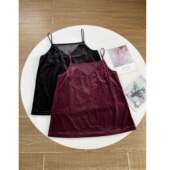 C3内搭必入 小背心 女士外单丝绒拼接网纱T恤吊带衫 26年夏季 新款